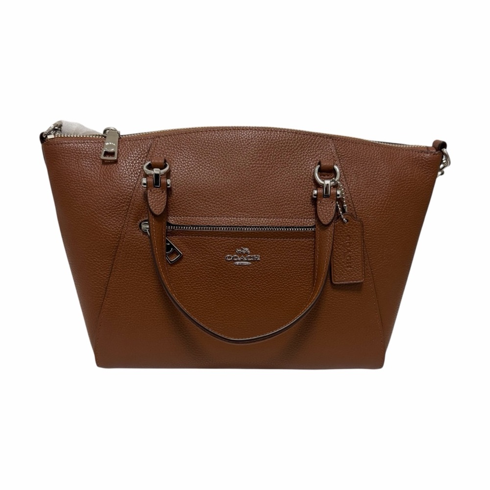 Coach Pebbled Brown Leather Satchel Handbag